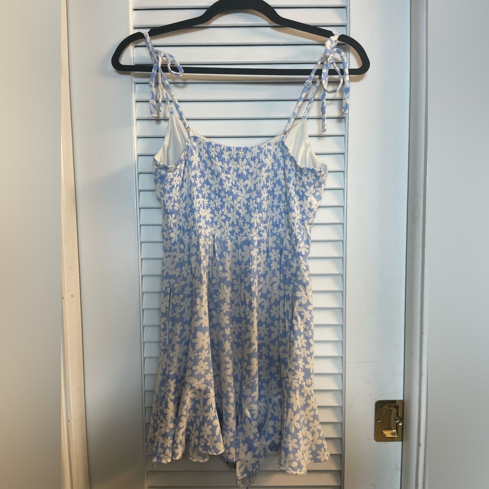 Lily Rose Daisy Mae Floral Romper Size S-Adjustable Straps w/Faux Ties, POCKETS! - Picture 7 of 11